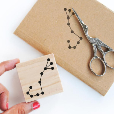 Zodiac Constellation Stamp Set - Pack of 12 Rubber Stamps for Crafting, Journaling, and Scrapbooking
