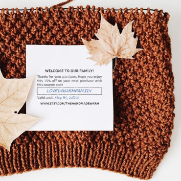 Personalized stamp for print your Coupon Code Cards for online purchases and markets