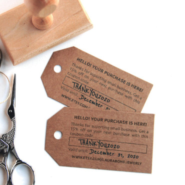 Personalized stamp for print your Coupon Code Cards for online purchases and markets
