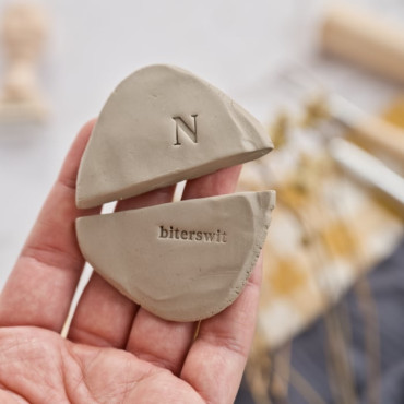 stamps to sign ceramics and personalized soaps by biterswit