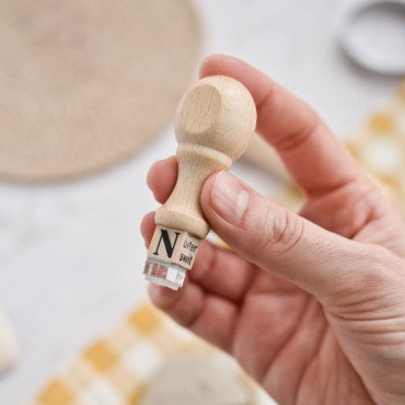 Stamp with your initial to sign ceramic pieces with a simple signature by biterswit