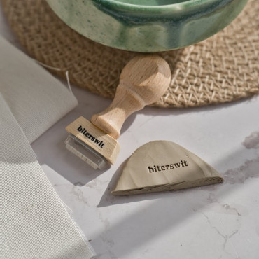 Custom stamp with your name for cold process soaps and ceramics by biterswit