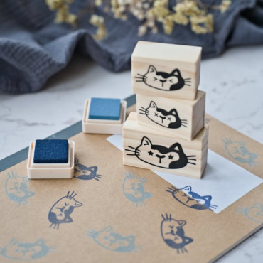Perfect cat lover gift stamp your notes with adorable kitty faces by Biterswit