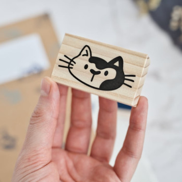 Fun rubber stamps with cute cat faces for planners and crafts by Biterswit