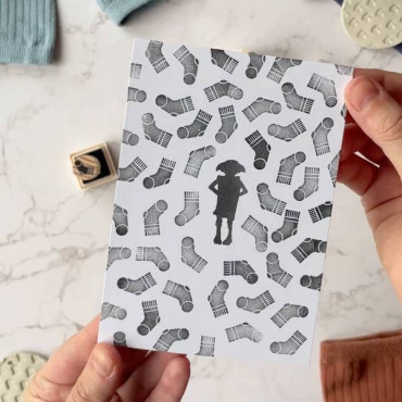 Sello de elfo y calcetín mini, set mágico para journaling, scrapbooking y tarjetas DIY by biterswit