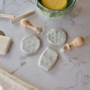 Pottery Stamp – Monstera Line Design | For Soap Dishes, Tableware & Handmade Ceramics