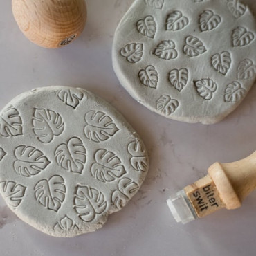 Sello hoja monstera para cerámica y jabones | Decoración tropical para piezas hechas a mano