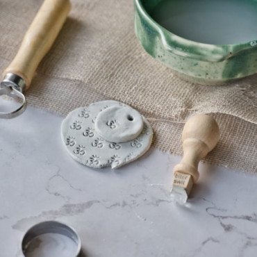 Om mantra stamp for ceramics and soap | Add a peaceful vibe to your pottery creations