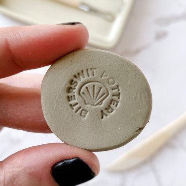 Personalized marine shell stamp for pottery and soaps | Artisan summer signature tool