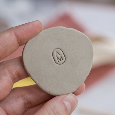 Gift idea for potters: personalized oval monogram stamp to mark your creations