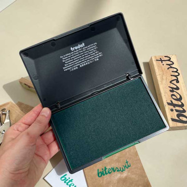 Almohadilla de tinta verde bosque XL Trodat, 16x9 cm, ideal para sellos grandes en papel y cartulina