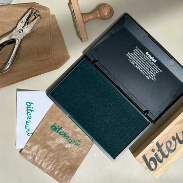 Trodat forest green ink pad for stamping large designs on cardboard and paper | Sustainable XL ink