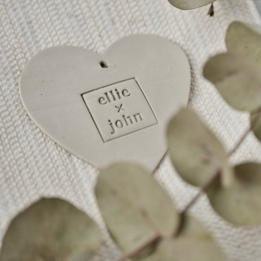 Sello personalizado cuadrado para cerámica | Detalles boda DIY hechos a mano para invitados especiales