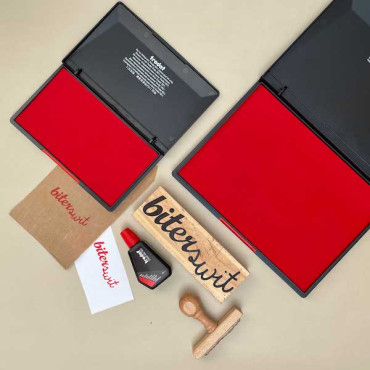 Large red ink pad 16x9 cm / 6.3x3.5 inches for paper and cardboard