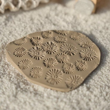 Star coral texture tool for clay crafts, Mediterranean inspired stamp for ceramic class or DIY gifts