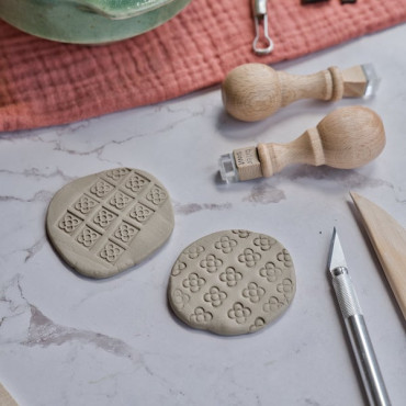 Barcelona tile stamp for souvenirs and handmade gifts, ideal for clay modeling and dollhouse decor
