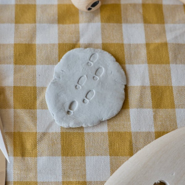 Footprint clay stamp for handmade ceramics, great for kids’ crafts or fantasy geek gifts