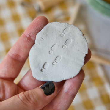 Shoe print clay stamp for fantasy pottery, geeky gifts or storytelling ceramic creations