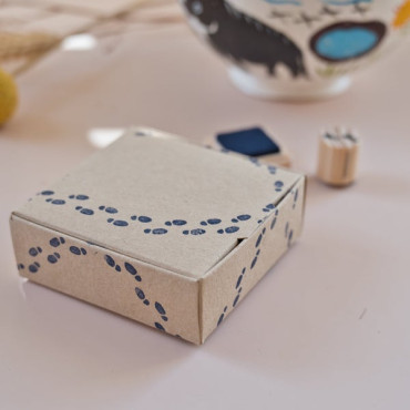 Footprint trail stamp for creative snail mail, journaling borders, and storytelling papercraft