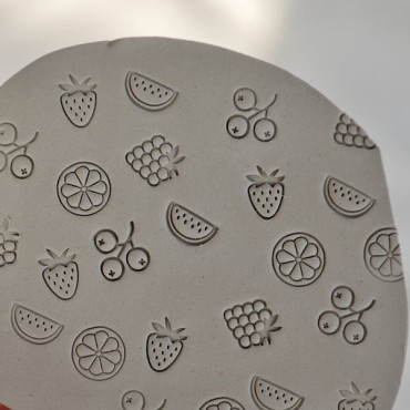 Mini fruit texture clay stamps for ceramic bowls, summer DIY pottery tools, perfect for beginners or craft gifts