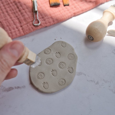 Cute berry and citrus fruit stamps for clay, ideal gift for pottery lovers, small business owners or ceramic students