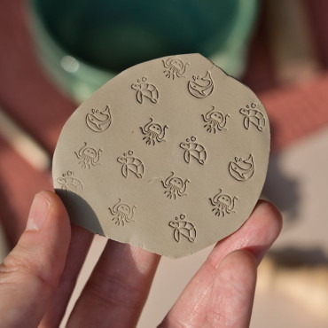 Cute sea life stamps for ceramics, whale, turtle and jellyfish design for summer pottery creations