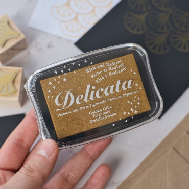 Tinta metálica dorada para estampar en papel, ideal para bodas, navidad y manualidades elegantes Tinta metálica dorada para estampar en papel, ideal para bodas, navidad y manualidades elegantes