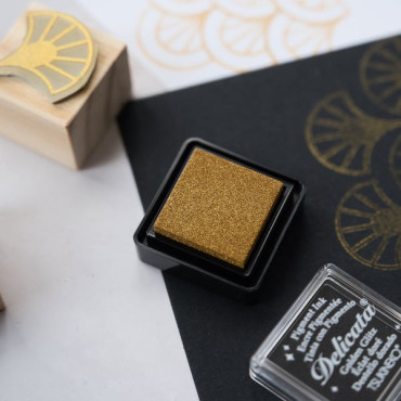 Mini tinta Dorada Delicata Golden Glitz para cartulina, papel y cartón by biterswit