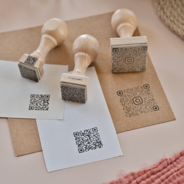 Custom QR code stamp for cards, stickers, and your store or business packaging