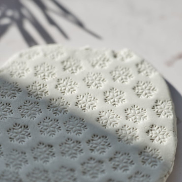 Sello navideño copo nieve ideal para manualidades infantiles y decoración navideña casera