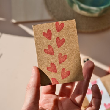 Sello con forma de corazón imperfecto y tierno, para decorar cuadernos, etiquetas y packaging de San Valentín