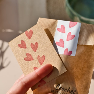 Sello en forma de corazón irregular, hecho a mano, ideal para scrapbooking, etiquetas y decoración handmade