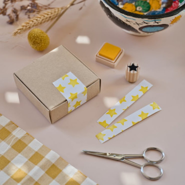 Sello de estrella para packaging artesanal, agendas y pegatinas personalizadas