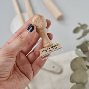 Sello para boda personalizado con nombres y fecha, ideal para cerámica, jabones o arcilla polimérica