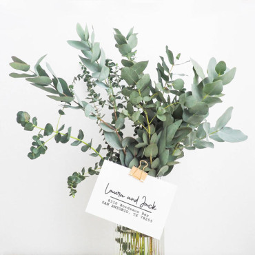 Sello con dirección personalizado minimal, tipografía manual y estilo vintage para cartas y bodas