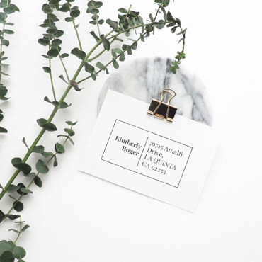 Custom minimal address stamp rectangular layout for modern weddings and everyday mail