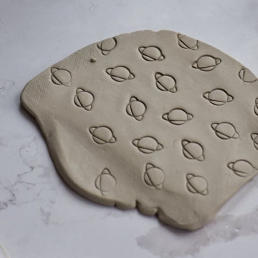 Saturn Planet Stamp for Pottery and Clay, Celestial Design for Handmade Ceramics and Soap