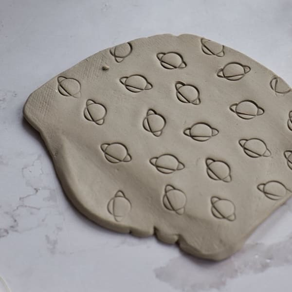 Saturn Planet Stamp for Pottery and Clay, Celestial Design for Handmade Ceramics and Soap