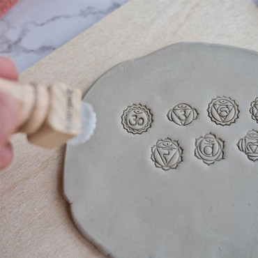 Chakra stamps for pottery, from 1 cm to 2.5 cm, ideal for meditation bowls and incense holders
