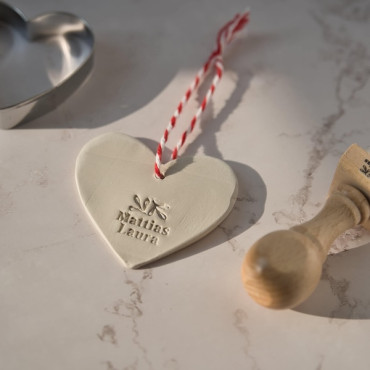 Botanical personalized stamp with names | Ideal for wedding favors, handmade gifts, pottery and craft packaging