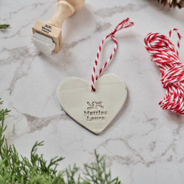 Custom couple name stamp with greenery | Perfect for wedding favors, DIY projects, soap stamping and ceramics