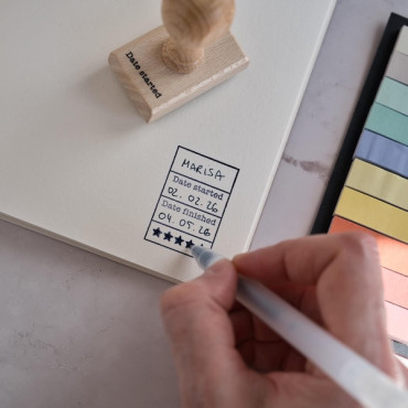 Reading log stamp with 5-star rating – Minimalist book tracker for planners, journals and book lovers