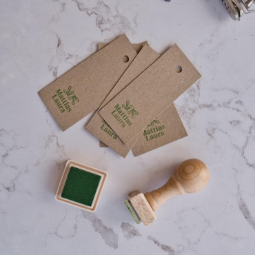 Minimalist botanical wedding stamp with custom text for DIY stationery and favors