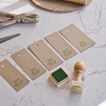 Botanical personalized couple stamp for garden wedding invitations and handmade decor