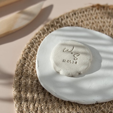 Personalized Wedding Stamp with Two Initials and Date Minimal Style