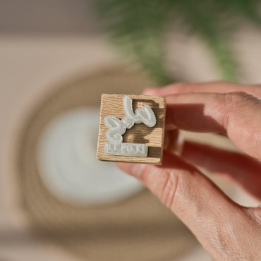 Minimal Wedding Stamp for Pottery, Polymer Clay and Soap Favors