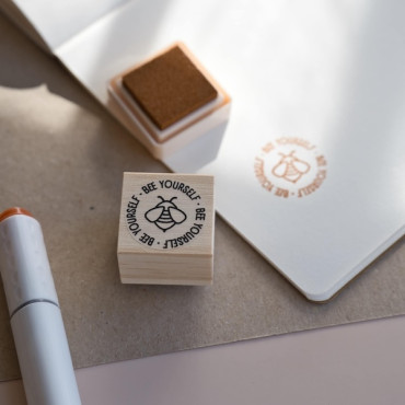 Bee Yourself motivational rubber stamp, minimalist bee design for bullet journal and planners