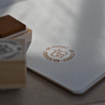 Minimalist bee wooden stamp Bee Yourself quote for journaling, planners and pen pals