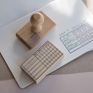 Sello weekly to do list con 7 días y espacio para tareas, ideal para journaling y manualidades