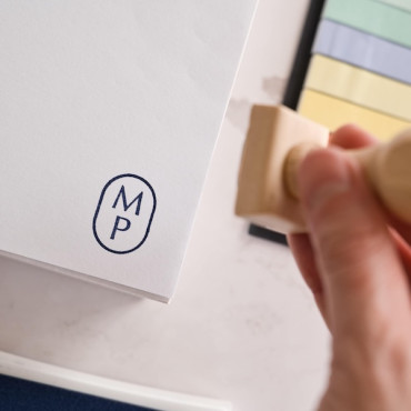 Sello monograma minimalista personalizado, firma con iniciales para libros, cartas y sobres